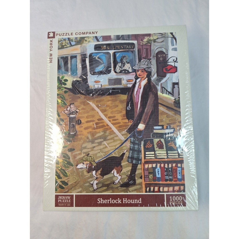 New York Puzzle Company Sherlock Hound 1000 Piece Jigsaw Puzzle Jenny Kroik NEW